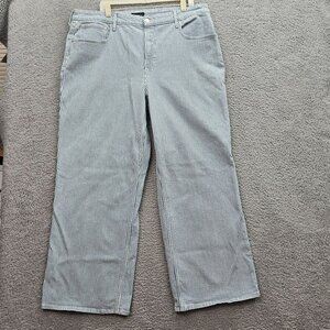 Free Assembly Womens Blue White Striped Wide-Leg Pants Size 20 cotton denim